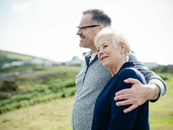 Senior couple staying active