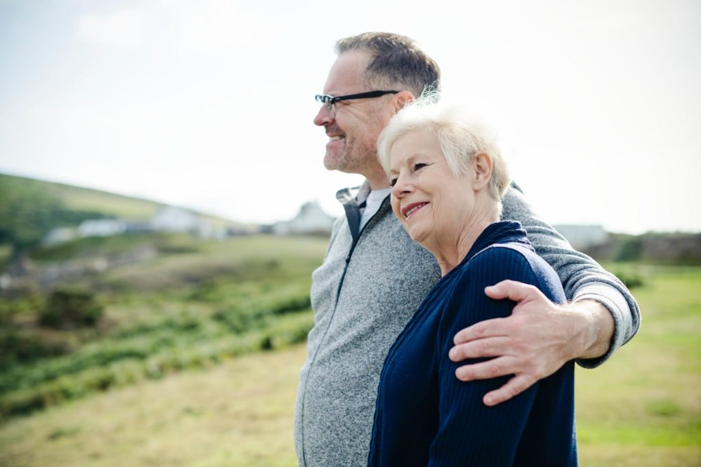 Senior couple staying active