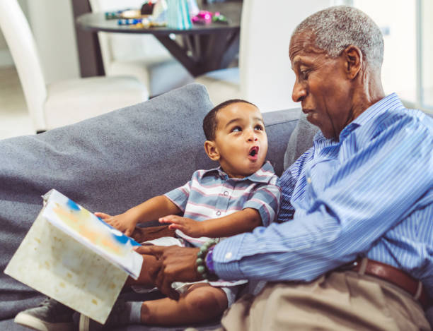 children helping grandparents