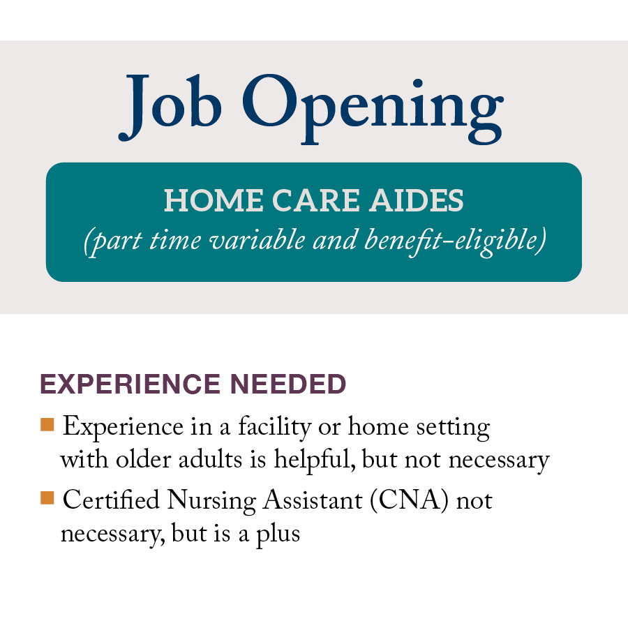 Home Care Aids Job Opening.